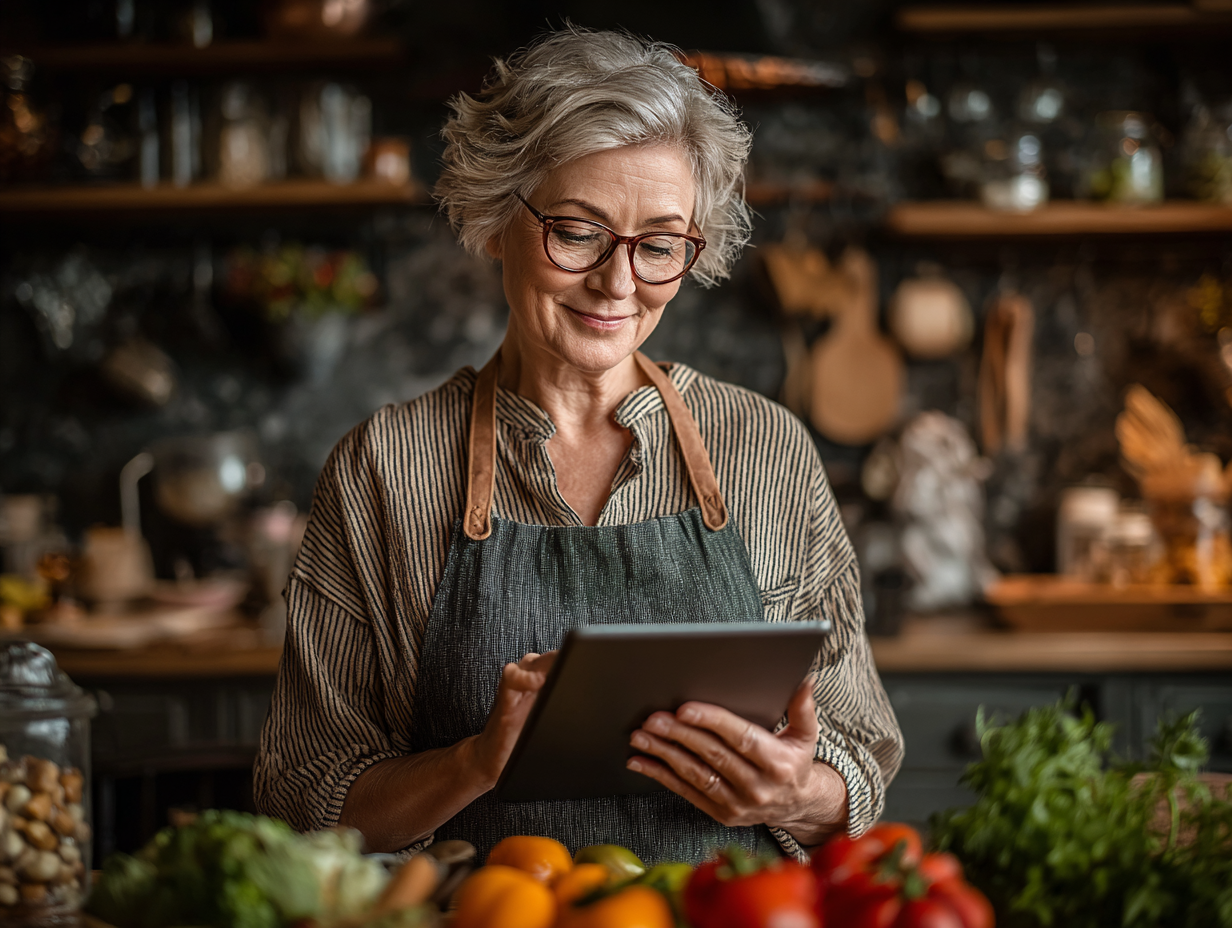 Група старших людей займається творчими вправами